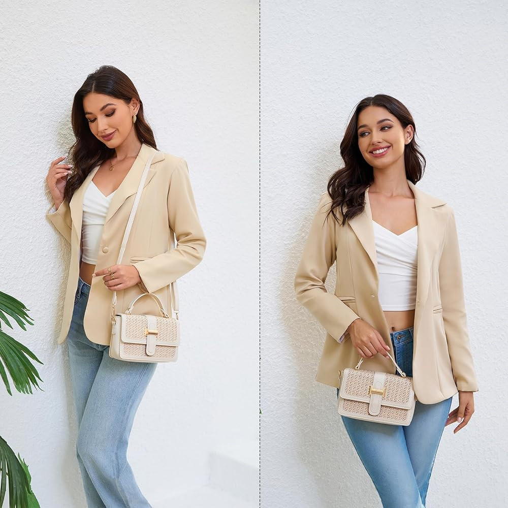 Straw Crossbody Bags for Women, Summer Straw Purses and Handbags Shoulder Clutch Bag for Vacation | Amazon (US)