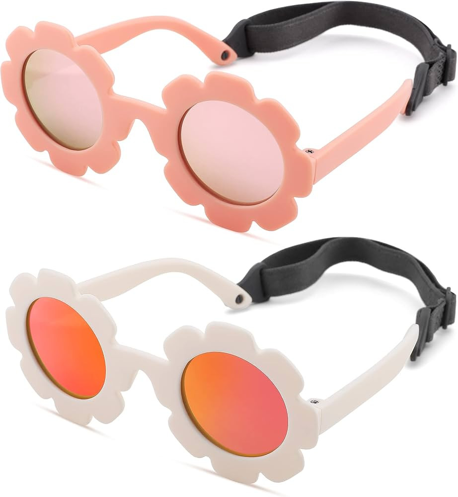 NULOOQ Flexible Flower Shaped Polarized Baby Sunglasses with Adjustable Strap for Toddler & Infan... | Amazon (US)