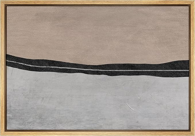 SIGNWIN Framed Canvas Print Wall Art Brown Black Gray Grunge Color Field Abstract Shapes Illustra... | Amazon (US)