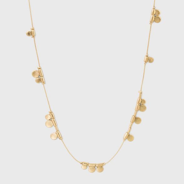 Round Disc Station Frontal Necklace - Universal Thread™ Gold | Target
