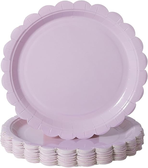 BEFORYOU 50PCS Scalloped Disposable Paper Plates Dessert Cake Party Plates for Baby Shower, Weddi... | Amazon (US)