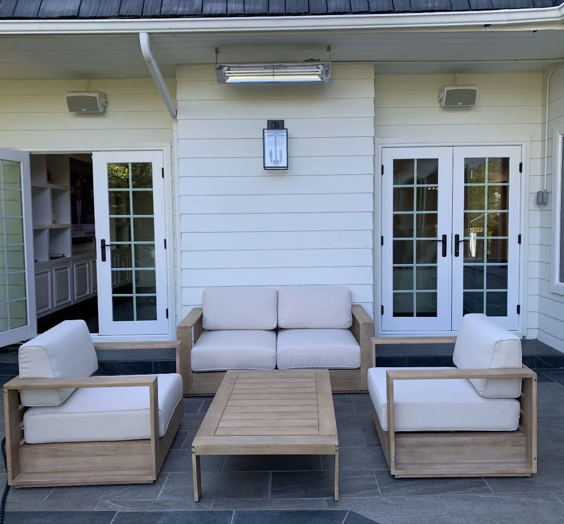 Hilde 65'' Acacia Outdoor Patio Sofa with Sunbrella® Cushions | Wayfair North America