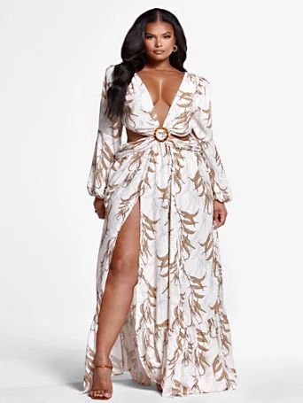 Gabriella Palm Print Maxi Dress - Fashion To Figure | Fashion to Figure