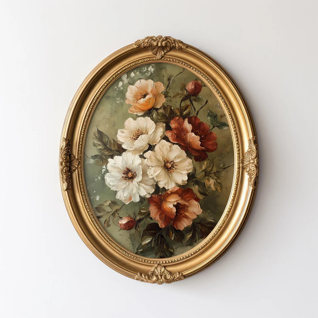 Antique Style Floral Wall Art Vintage Flowers Wall Art Printable Wall Art Moody Wall Decor Wall A... | Etsy (US)