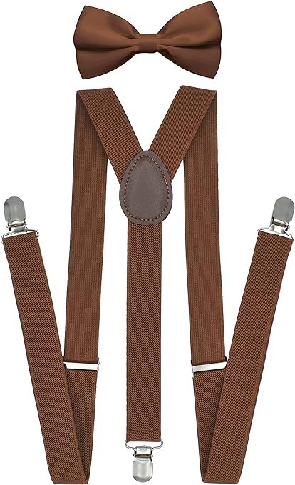 Trilece Suspenders for Men and Women Adjustable Elastic Y Back Style Suspender and Bow Tie Sets M... | Amazon (US)