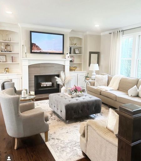 Transitional living room. Elegant and feminine with a slightly modern touch. 

#LTKfamily #LTKhome #LTKSeasonal