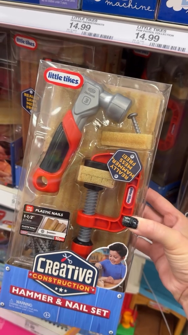 These are so fun! New creative construction sets from @officiallittletikes that they can really saw, nail and screw into “faux wood” 🪵 These would be great for Christmas gifts! 

Follow + comment “SHOP” for a link! ✨MUST BE FOLLOWING FOR THE LINK TO COME THROUGH✨