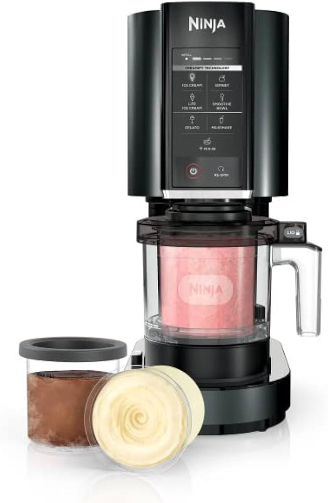 Ninja CREAMi Ice Cream, Sorbet, Milkshake Maker + 3 CREAMi Pints, Black | Amazon (US)