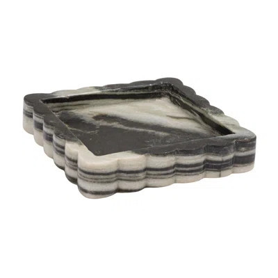 Square Mélange Scalloped Marble Tray | Wayfair North America