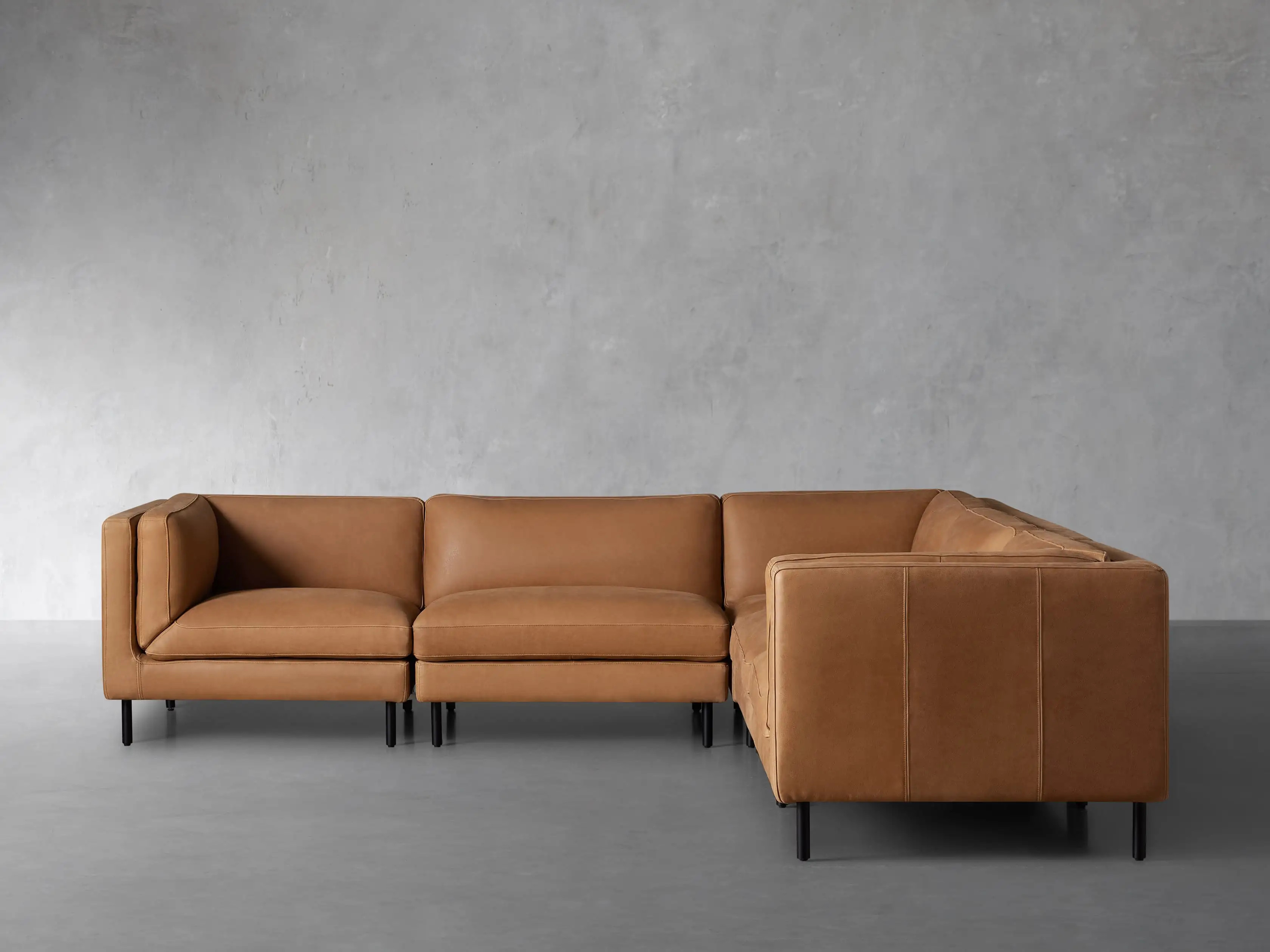 Malta Leather Five Piece Corner Sectional | Arhaus