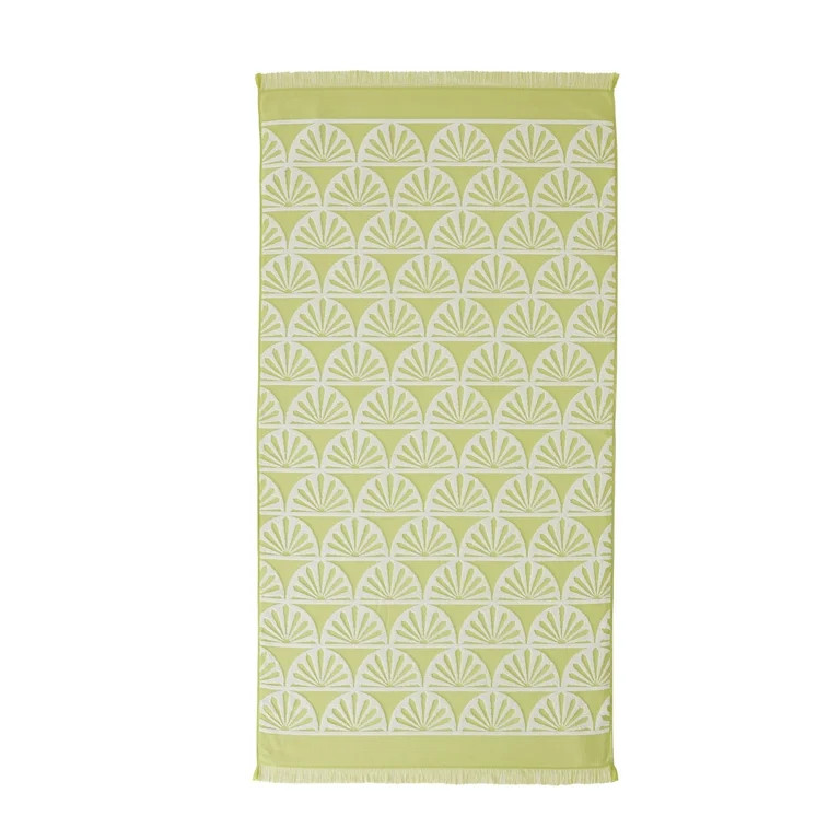 Better Homes & Gardens Oversized Cotton Blend Green Sun Print Beach Towel, 38" X 72" | Walmart (US)