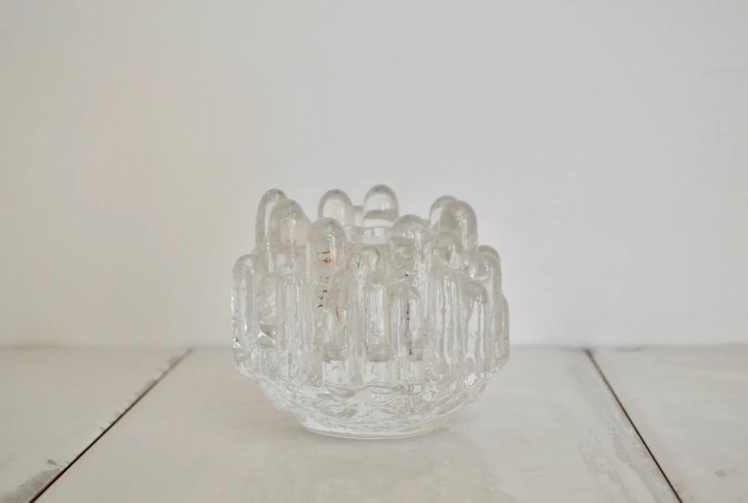 Vintage Kosta Boda Goran Warff Polar Ice Votive Candle Holder / Midcentury Swedish Glass Art / Sc... | Etsy (US)