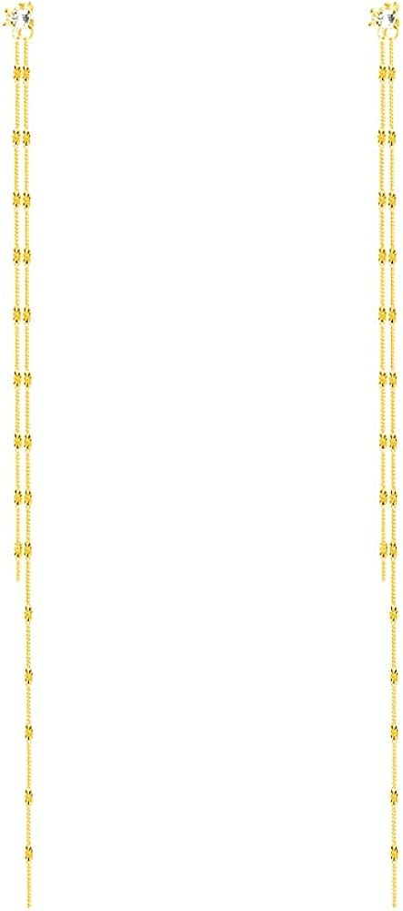 SLUYNZ Solid 925 Sterling Silver 6.3inch Long Chain Earrings Dangle for Women Teens Wedding Dangl... | Amazon (US)