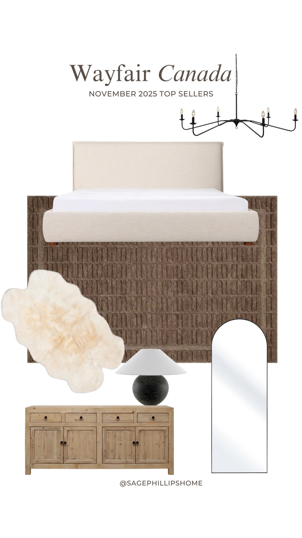 My @Wayfaircanada November Top Sellers 🤎
And honestly… they’ve earned their keep. These aren’t “add to cart and hope for the best” moments — these are the tried-and-true loves! 
The layered textures, the soft grounded tones, the calm it all brings at the end of the day… it just works. From the wool rug underfoot to the coziest sheepskin, the arched mirror that opens up the space, that sturdy wooden sideboard, and the clean modern bed— each one has carved out its own little role in our room.

#wayfaircapartner #wayfaircahome

#LTKsale #LTKholiday #LTKcanada