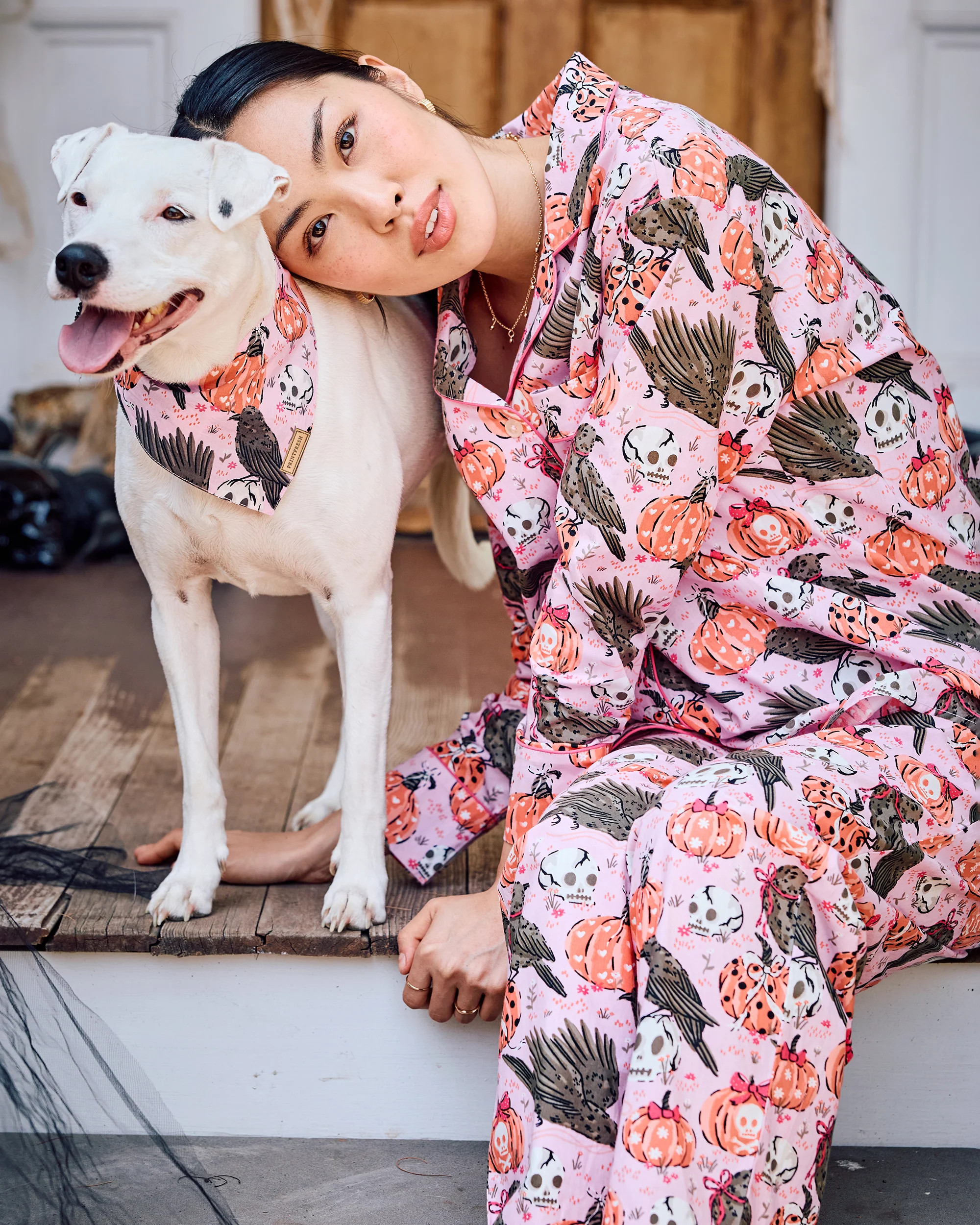 Sleepy Hollow - Long PJ Set - Nevermore Pink | Printfresh