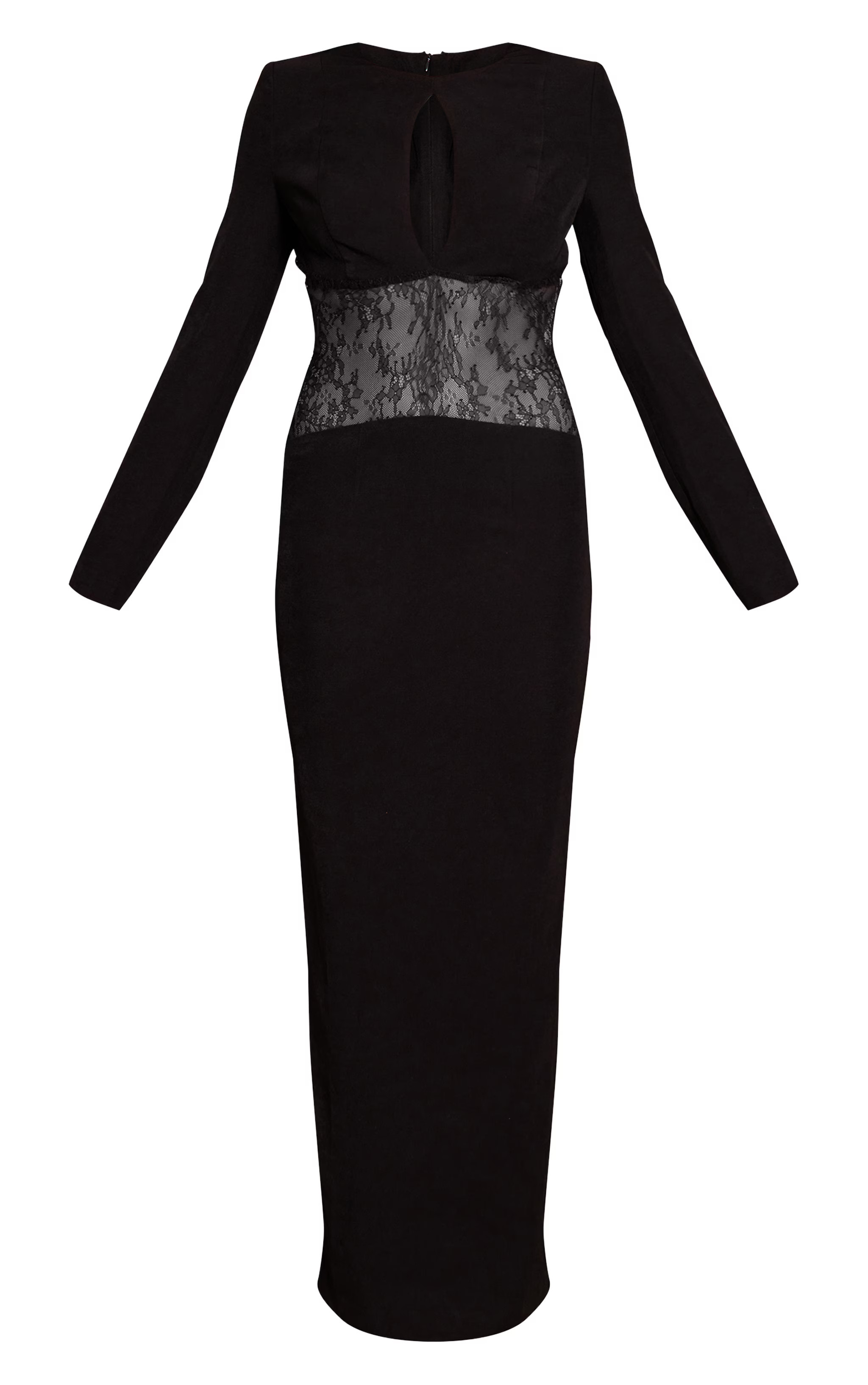 Black Lace Cut Out Detail Maxi Dress | PrettyLittleThing UK