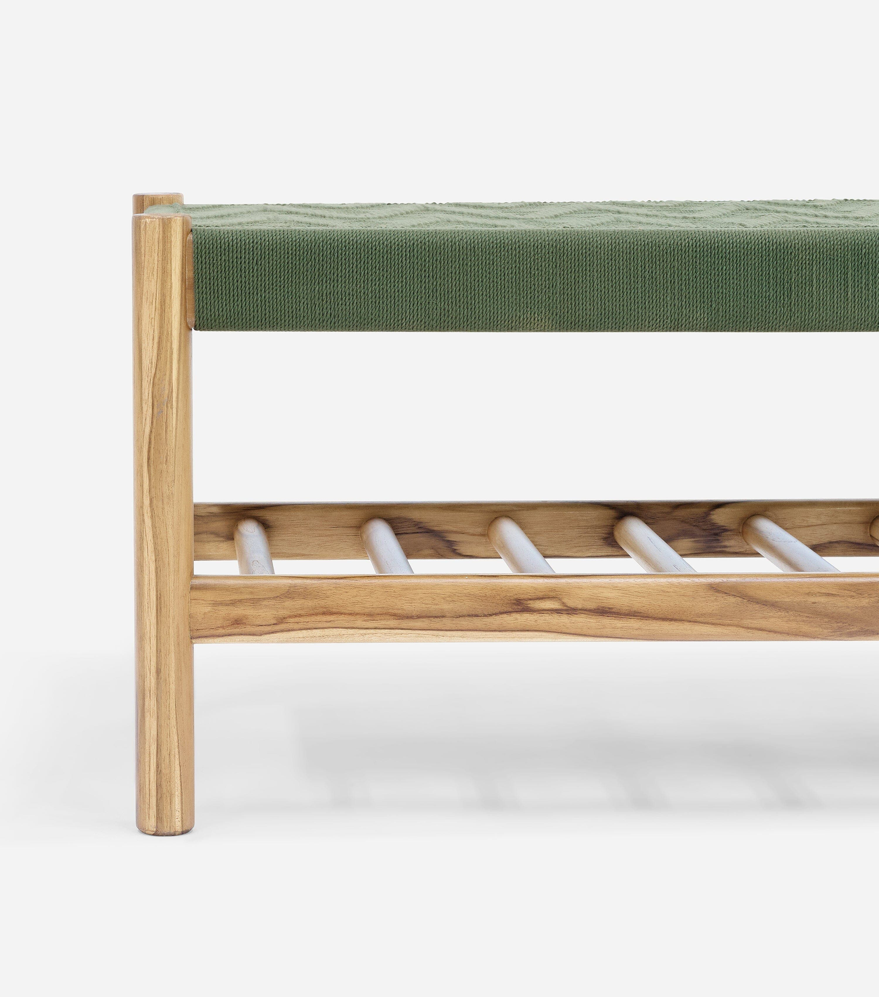 Catalina Bench Woven Basil Chevron Cord | Forever Furniture by MasayaCo | Masaya Co