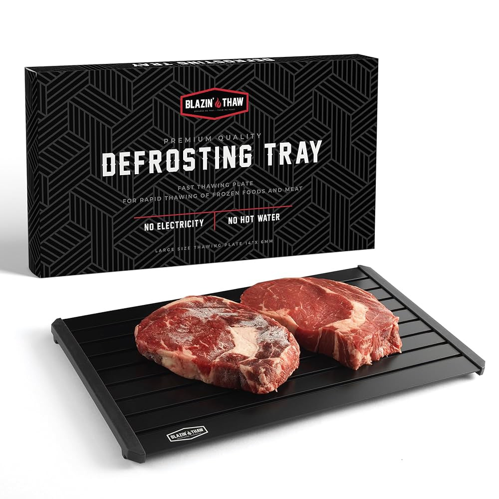 BLAZIN' THAW Defrosting Tray for Frozen Meat | 14” Large-Size | Aluminium Plate for Thawing Fro... | Amazon (US)