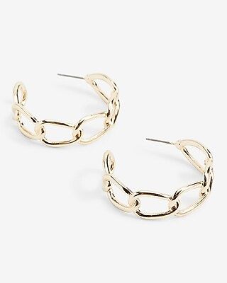 Chain Link Open Hoop Earrings | Express
