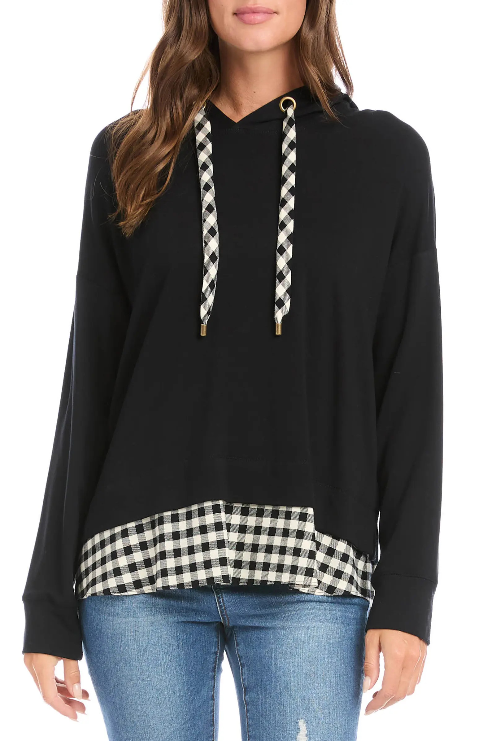 Check Trim Hoodie | Nordstrom
