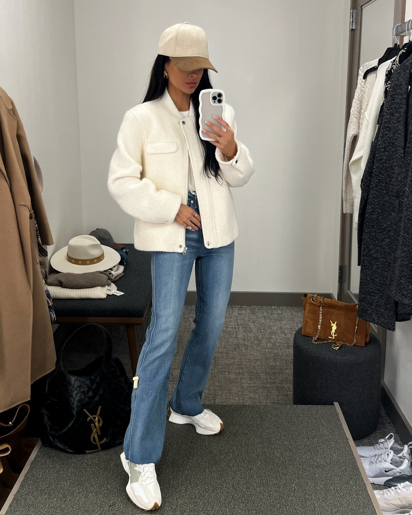 Nordstrom anniversary sale 2025
Fall outfit ideas 
Rails bomber jacket wearing an xs
Good American jeans - wearing a 0
New balance 327 sneakers run tts
Nordstrom baseball cap
#nordstrom #nsale 

#LTKPetite #LTKSeasonal #LTKSaleAlert