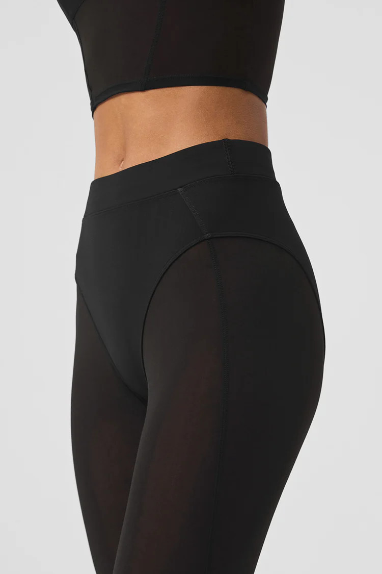 Airlift Mesh High-Waist 7/8 Tempo Legging - Black | Alo Yoga (US)