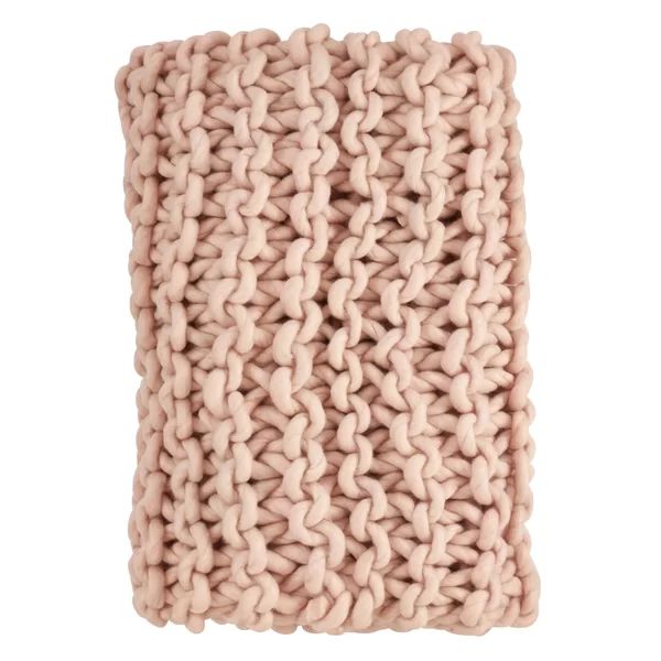 Visby Cable Knit Premium Wool Throw | Wayfair North America