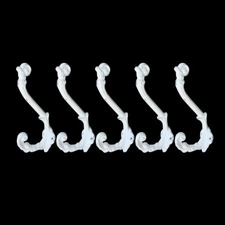 Vintage Style Cast Iron Wall Coat Hooks Hat Hook Hall Tree 5 1/3"" White GG014 | Walmart (US)