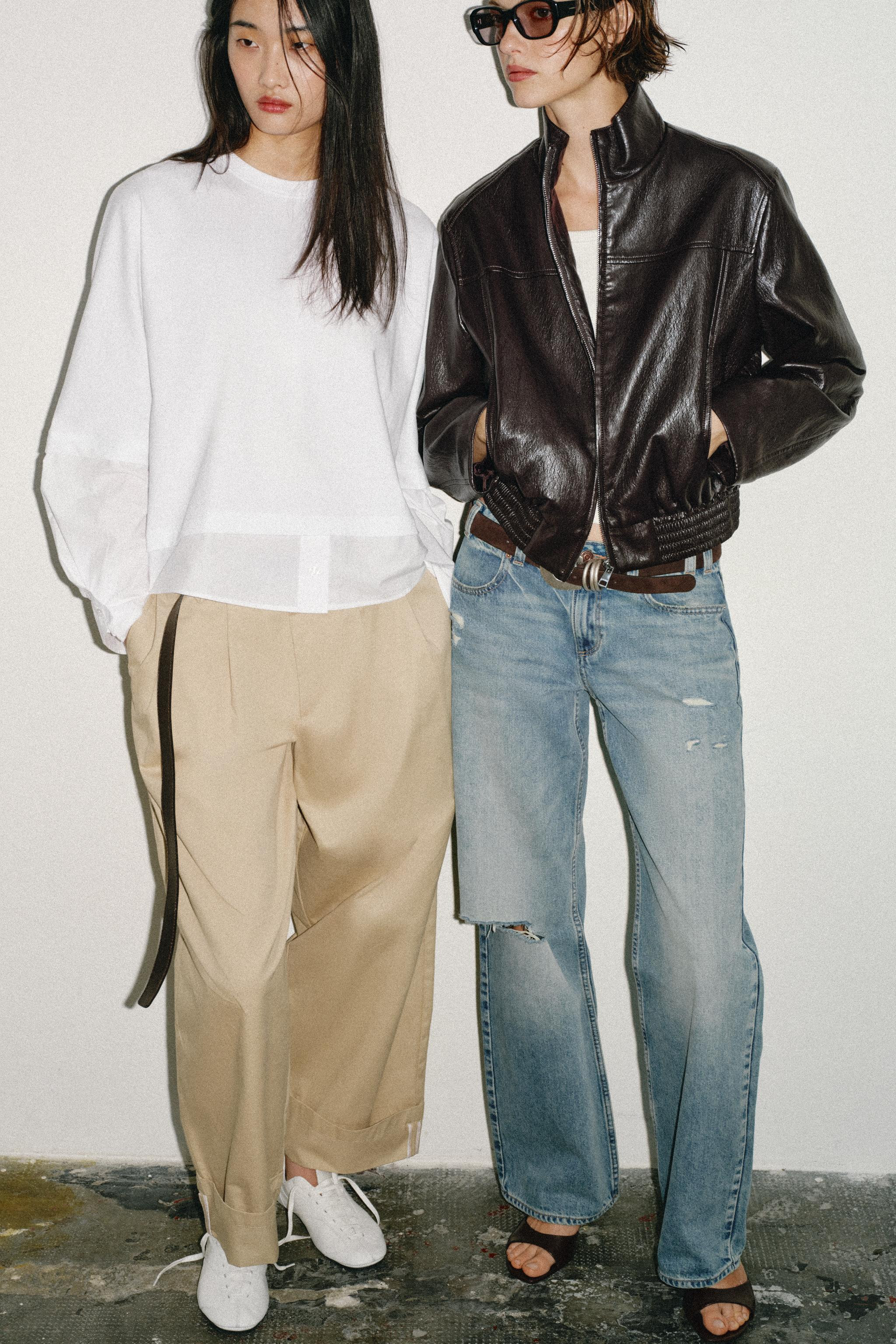 CROPPED LEATHER EFFECT BOMBER JACKET | Zara AU