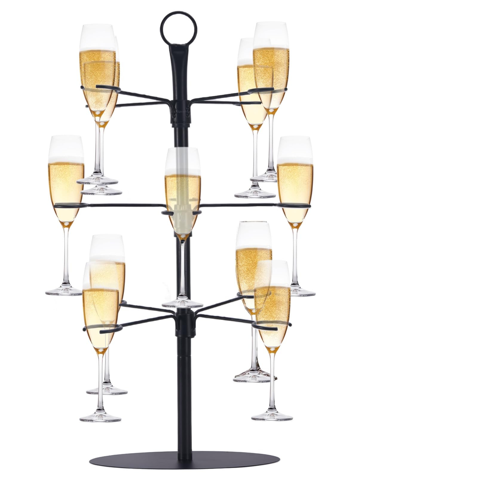 Champagne Tower, Metal Drink Tower for Parties Champagne Glass Holder, 3 Tiers - 12 Brackets, for... | Amazon (US)