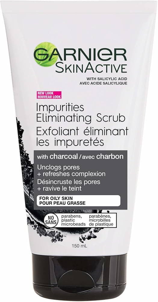 Garnier SkinActive Charcoal Blackhead Eliminating Scrub, 5 Fl Oz (150mL), 1 Count (Packaging Mary... | Amazon (US)