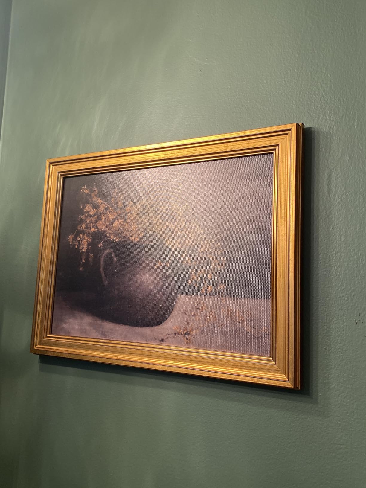 Gold Framed Wall Art Vintage Floral Canvas Art Farmhouse Autumn Picture Moody Wall Decor Antique ... | Amazon (US)