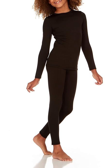 Rene Rofe Girls’ Thermal Underwear Set – 2 Piece Fleece Lined Top and Long Johns (2T-16) | Amazon (US)