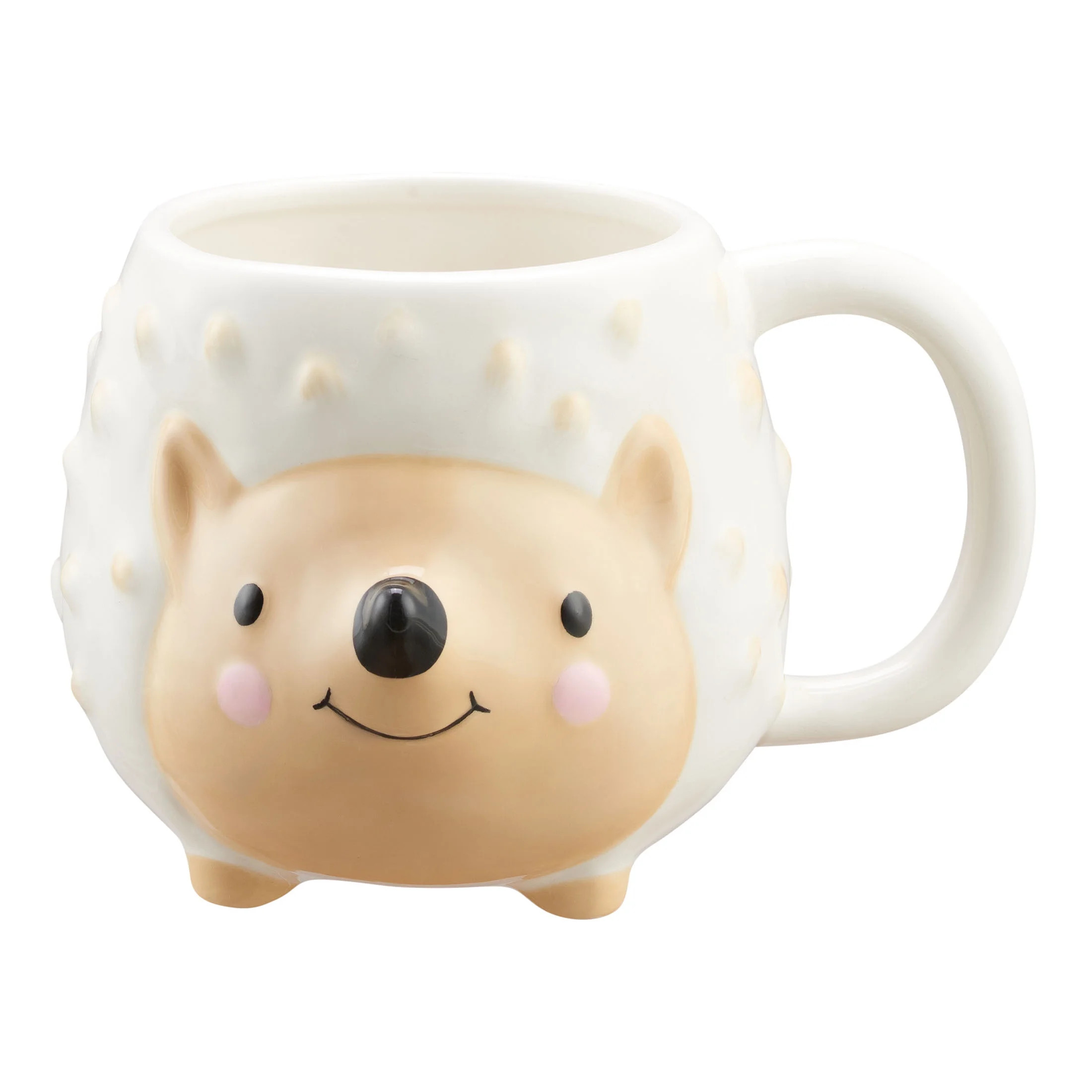 Mainstays 17.25 oz White & Beige Porcupine Sculpted Earthenware Mug | Walmart (US)