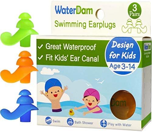 WaterDam Ear Plugs for Swimming Kids – 3 Pairs Soft Silicon Earplugs for Child Reusable Great W... | Amazon (US)