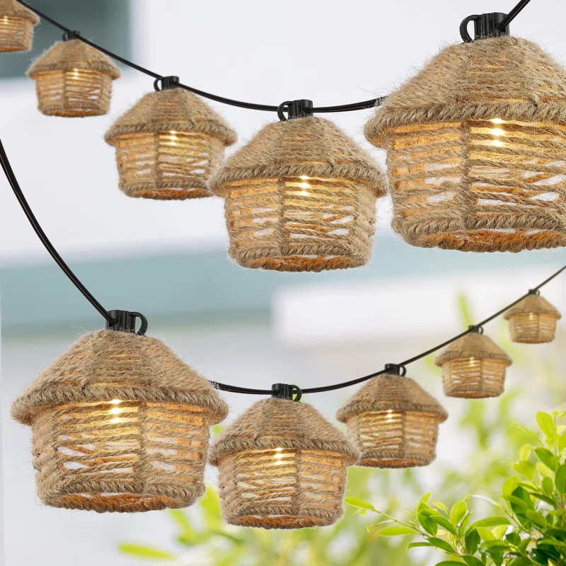 Binnur 10-Light Indoor/Outdoor 10 ft. Mid-Century Vintage Incandescent G40 Tiki Hut String Lights | Wayfair North America