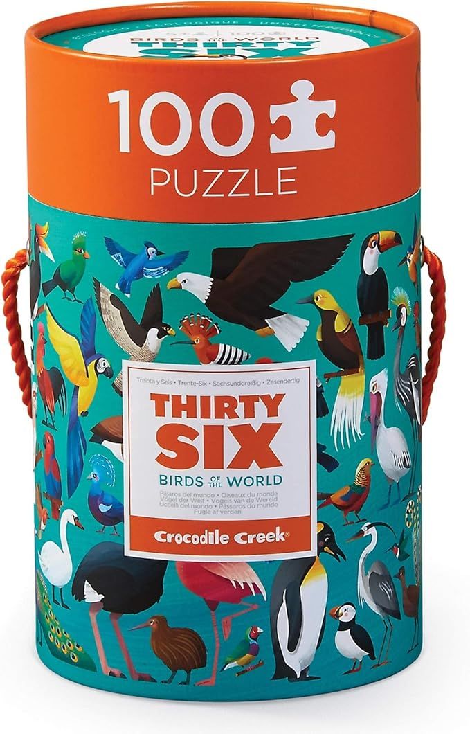 Crocodile Creek - Thirty-Six Birds of The World - 100 Piece Jigsaw Puzzle in Canister, Includes E... | Amazon (US)