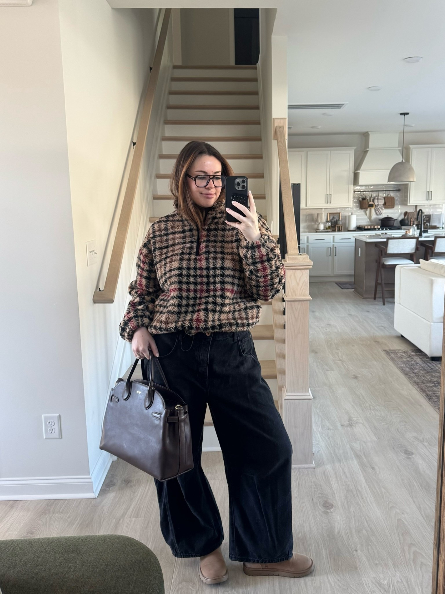 Casual winter OOTD with barrel jeans (wearing 32) 

#LTKTall #LTKMidsize #LTKdayinmylife