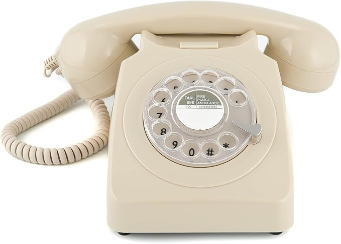 GPO 746 Rotary 1970s-style Retro Landline Phone - Curly Cord, Authentic Bell Ring | Amazon (US)