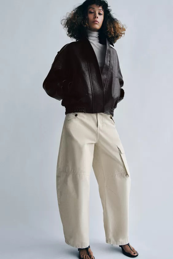 LEATHER EFFECT BOMBER JACKET ZW COLLECTION | Zara UK