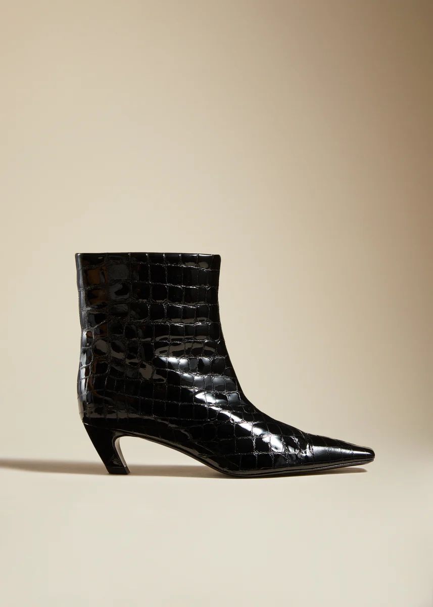 The Arizona Boot in Black Croc Embossed Leather | Khaite