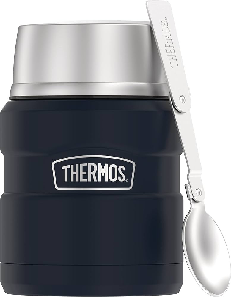 THERMOS Stainless King Vacuum-Insulated Food Jar with Spoon, 16 Ounce, Midnight Blue | Amazon (US)