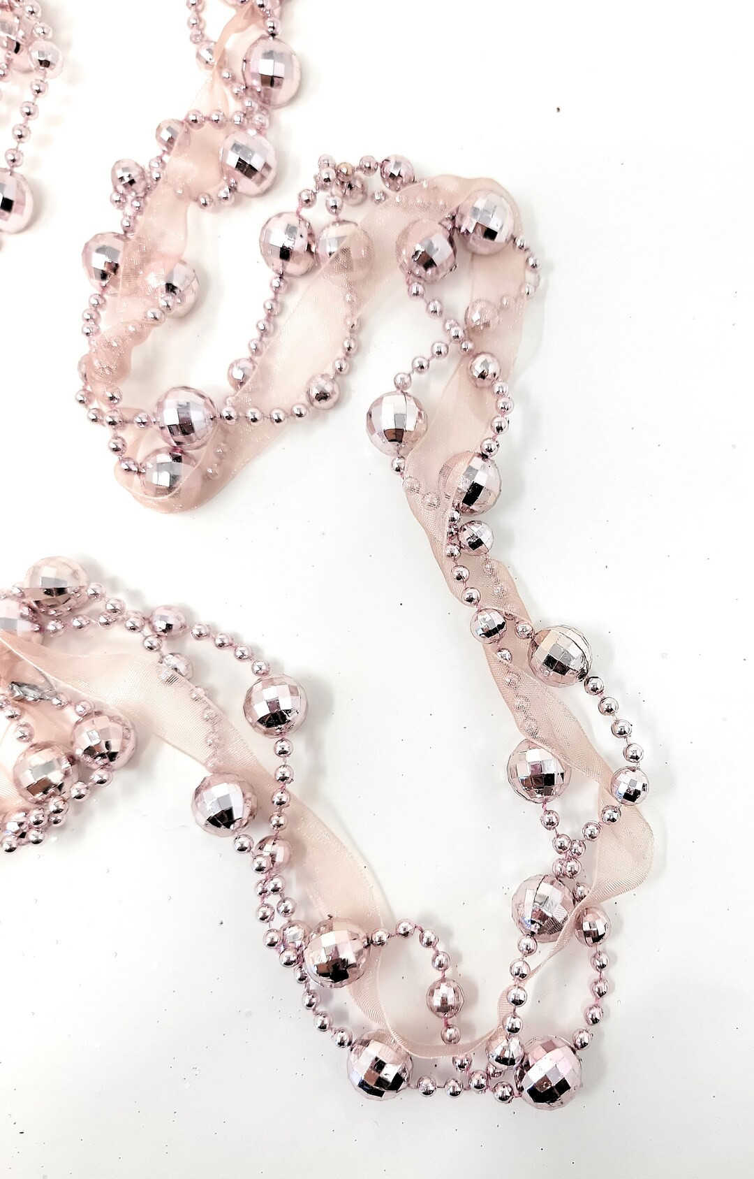 Blush Pink Ball Christmas Tree Garland for Party Decor, 8 Feet | Etsy (US)