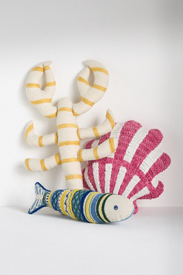 Sea Icon Crochet Shaped Pillow | Anthropologie (US)