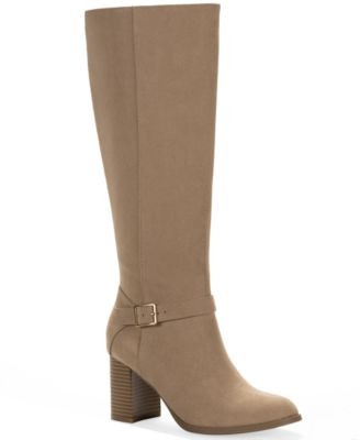 Style & Co Women's Ruthh Round Toe Buckle Detail Dress Boots, Macy's Exclusive - Dark Roast | Macy's