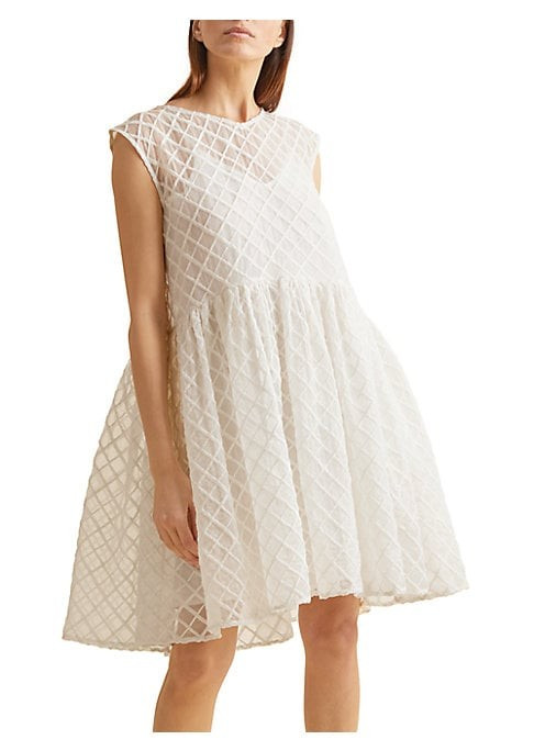 Merlette Women's Dawson Cotton Babydoll Dress - Off White - Size XS | Saks Fifth Avenue