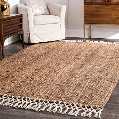 nuLOOM Raleigh Hand Woven Wool Area Rug, 6' x 9', Natural | Amazon (US)