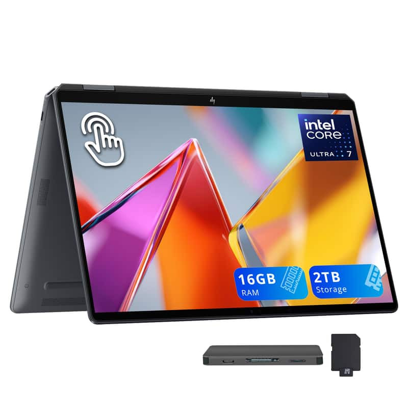 HP - OmniBook 14" Touch 2-in-1 Laptop,Intel Ultra 7 256V,16GB RAM,1TB SSD+1TB Dock Set,Backlit,Fingerprint,Win 11 - Gray | Best Buy U.S.