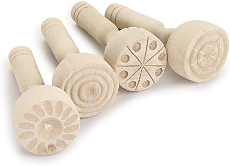 OwnMy Wooden Clay Stamp Set, Wooden Playdough Stamps, Wooden Handle Pottery Tools Wooden Handle S... | Amazon (US)