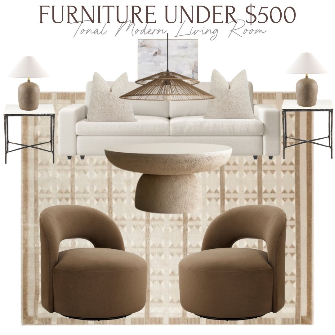 A tonal, modern living room design featuring all furniture finds under $500 🤍

#LTKHome #LTKSaleAlert #LTKFindsUnder100